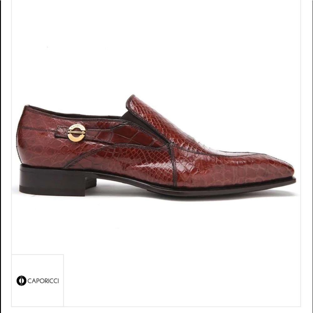Caporicci 203 Alligator Split Toe Loafers light brown